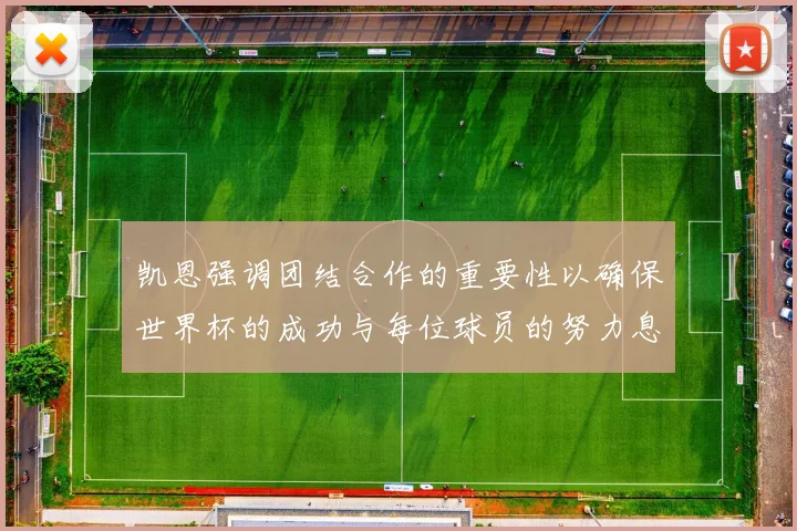 凯恩强调团结合作的重要性以确保世界杯的成功与每位球员的努力息息相关